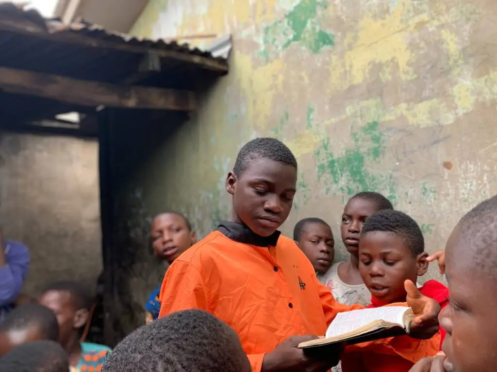 boy reading the bible